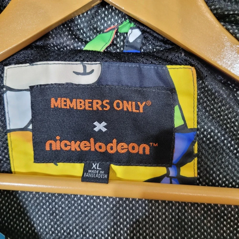 Members Only Nickelodeon Rugrats All Over Print Hooded Windbreaker Jacket Men XL